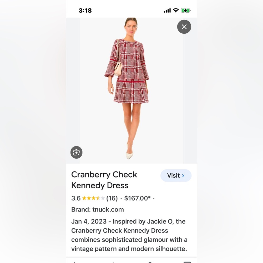 Tuckernuck Cranberry Check Kennedy Dress